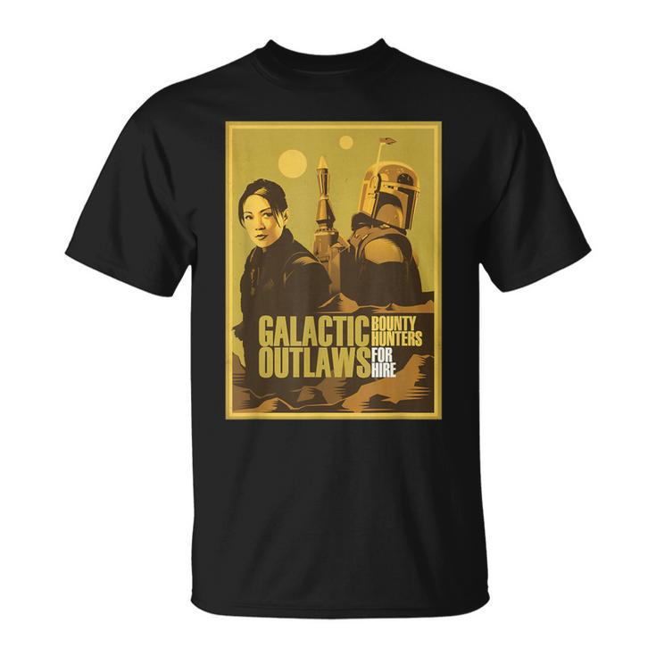 Star Wars The Book Of Boba Fett Fennec Outlaws Poster T-Shirt