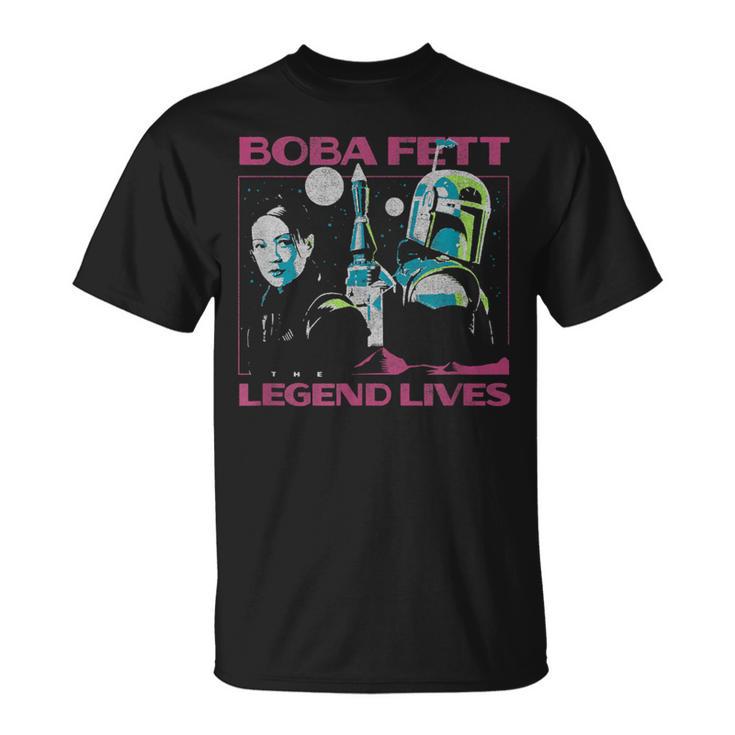 Star Wars The Book Of Boba Fett The Legend Lives Retro T-Shirt