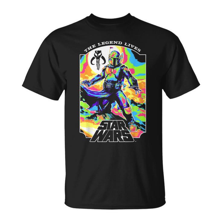 Star Wars The Book Of Boba Fett The Legend Lives Retro V-2 T-Shirt
