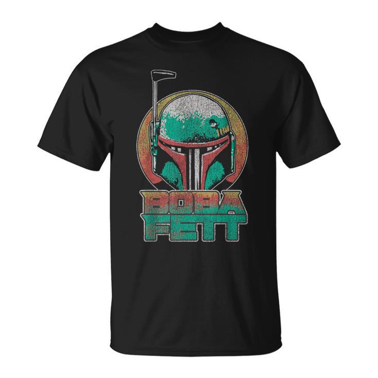 Star Wars The Book Of Boba Fett Vintage Helmet Logo V-2 T-Shirt
