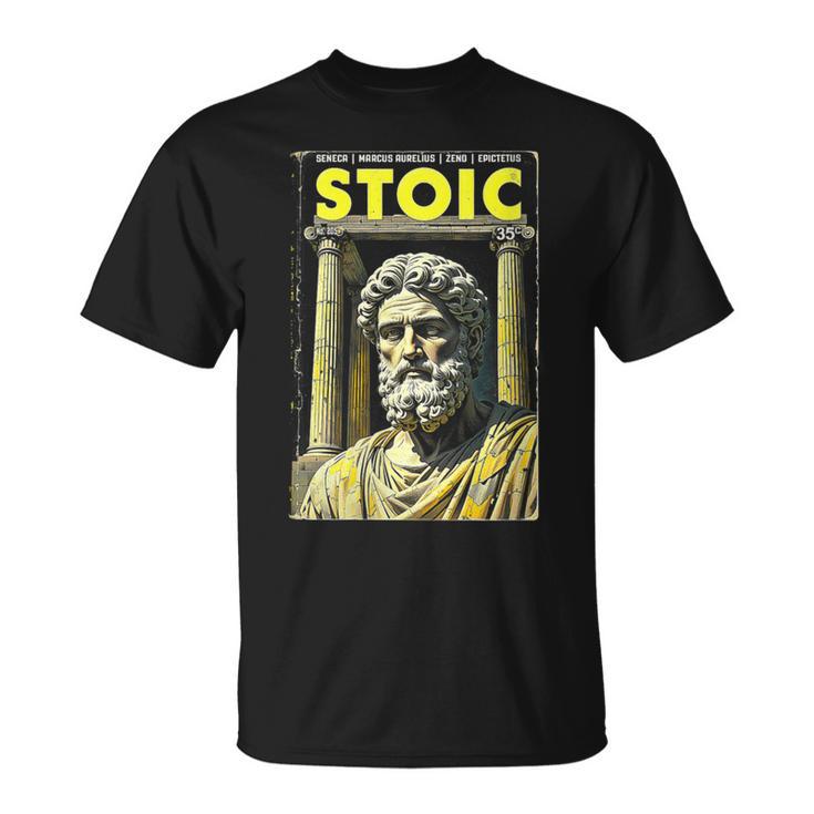 Stoic Philosophy Vintage Book Cover Stoicism Philosopher T-Shirt