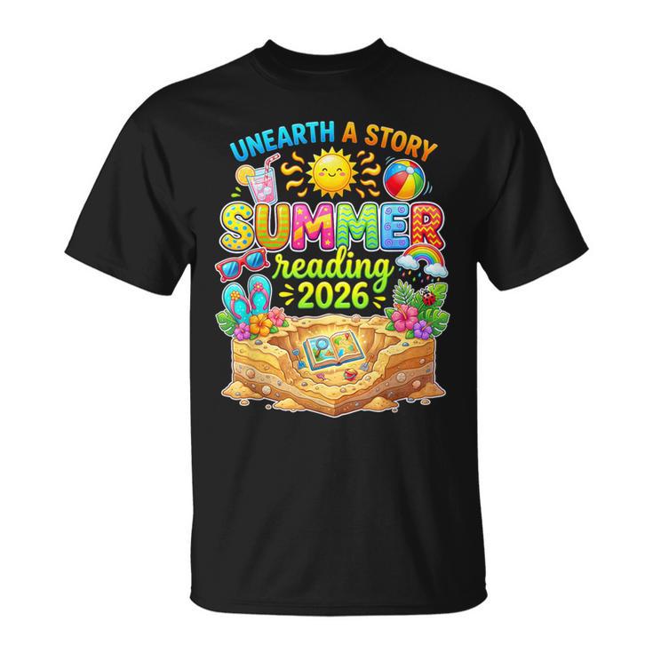 Summer Reading 2026 Unearth a Story Book Reading T-Shirt