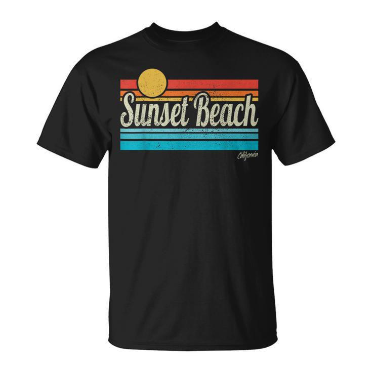 Sunset Beach サンセットビーチ カリフォルニア レトロ サンセット サーフ 旅行 ラブ サーフィン Tシャツ