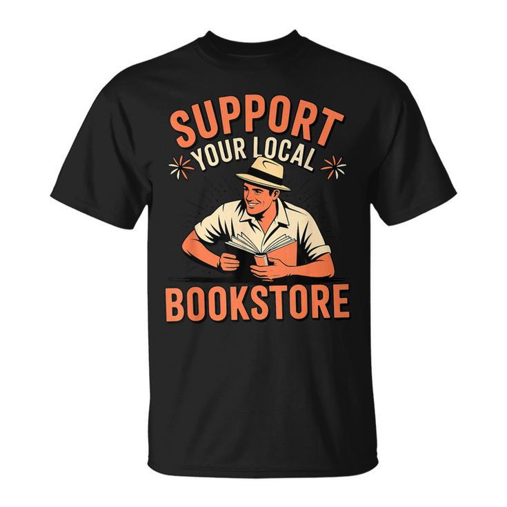 Support Your Local Bookstore Vintage Reader T-Shirt