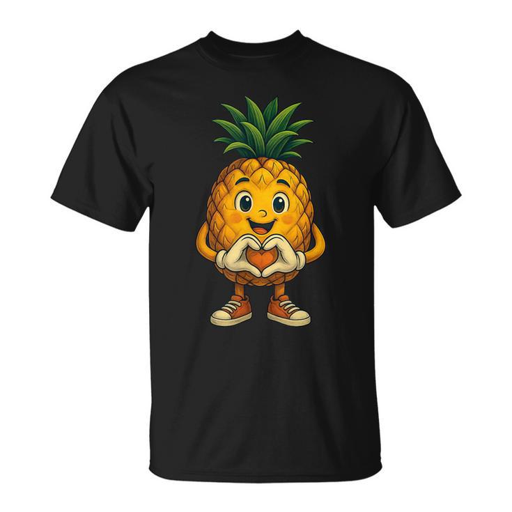 Süßes Ananasmotiv Mit Herzsymbol T-Shirt