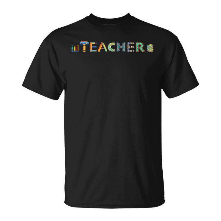 Teacher Text Graphic Write Create Inspire Book Reading Squad T-Shirt