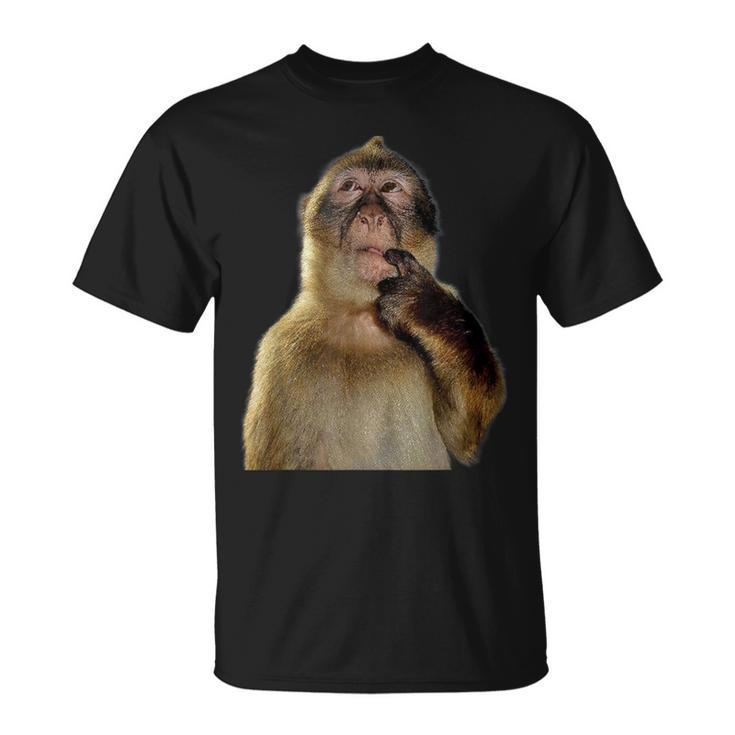 Thinking Monkey Meme Tシャツ