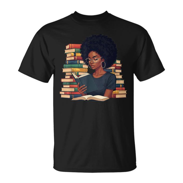 History Month Afro Women Girls Book Lover Librarian T-Shirt