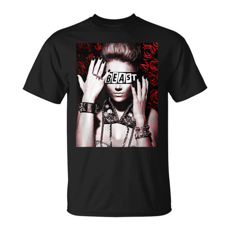 Trendy Floral Beast Girl Photo Tシャツ