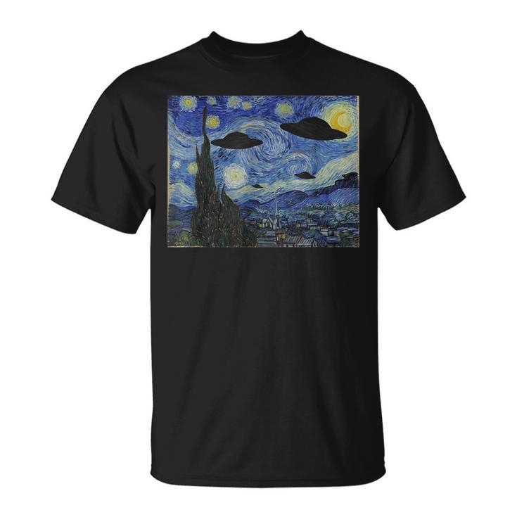 Ufo エイリアン アブダクション 星月夜 ヴァン・ゴッホ 絵画 Tシャツ