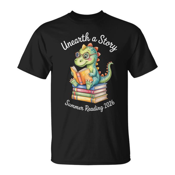 Unearth a Story Summer Reading 2026 Book Lovers Fun T-Shirt