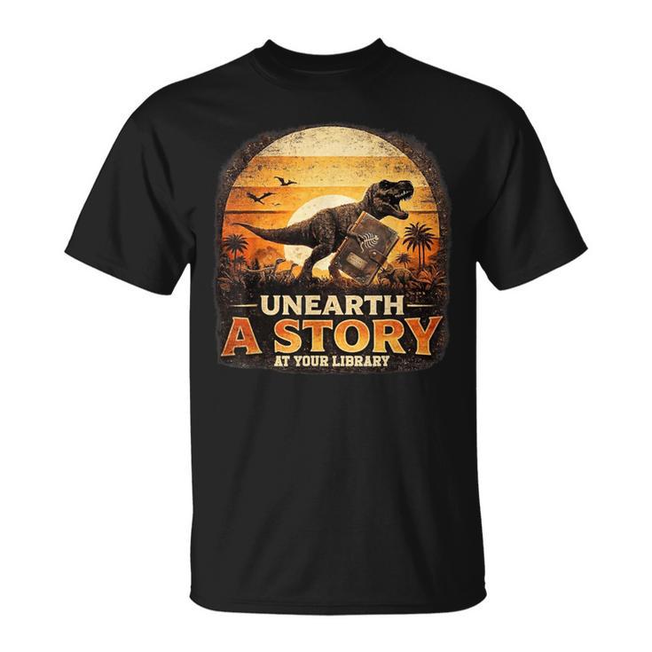 Unearth Story Summer Reading 2026 Dinosaurs Library Reading T-Shirt