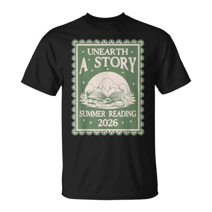 Unearth a Story Summer Reading 2026 Palaeontologists Book T-Shirt