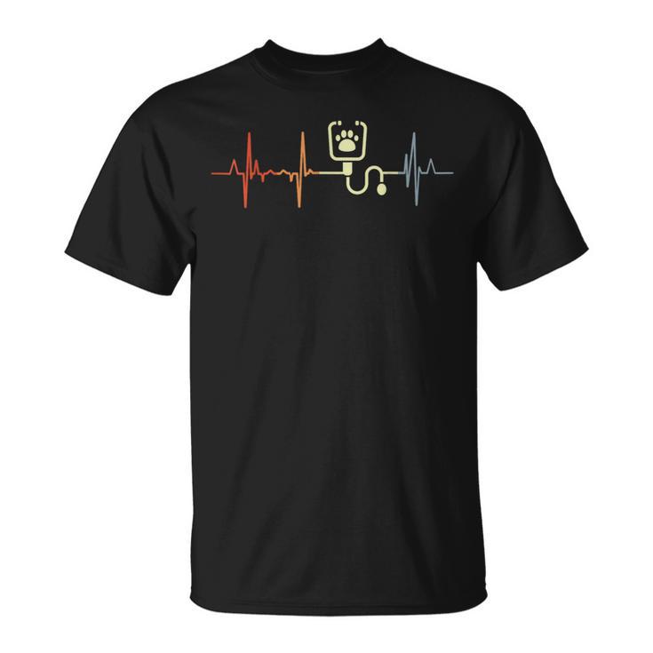 Veterinario Retro Heartbeat Maglietta
