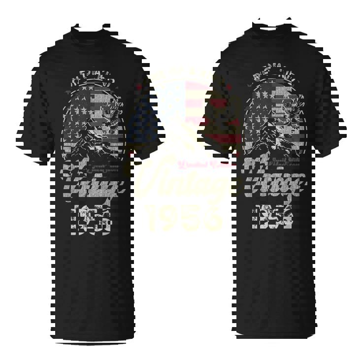 Vintage 1956 愛国的なイーグル、70歳の誕生日、アメリカ国旗 Tシャツ