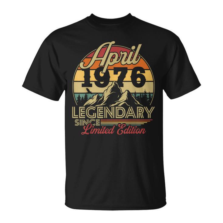 Vintage Cadeau D'anniversaire 50 Ans Pour Né En Avril 1976 T-Shirt