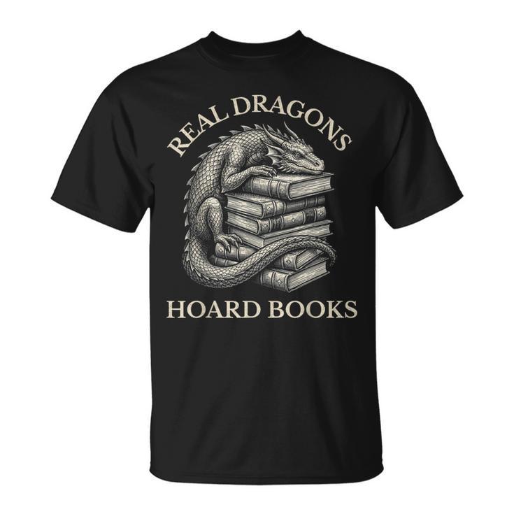 Vintage Dragons & Books Dark Academia Librarian T-Shirt