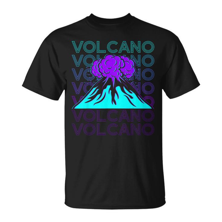 Volcán Retro Camiseta unisex