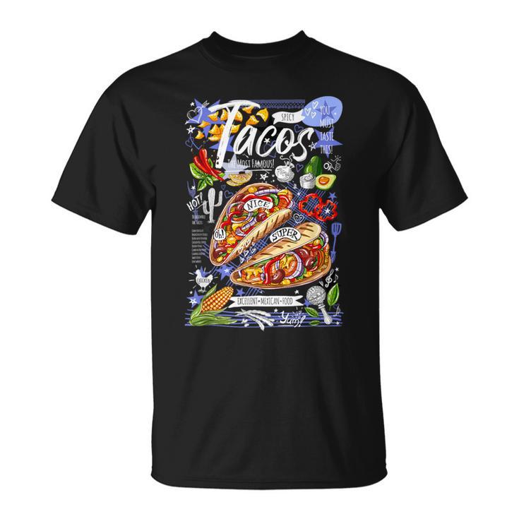 Ways To My Heart Cool Mexican Tacos Menuhortleeve Tシャツ