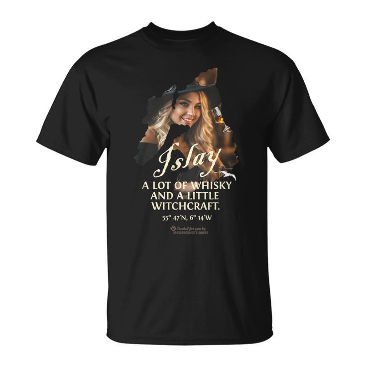 Whisky Islay アウトライン A Little Witchcraft A Lot Of Whisky Tシャツ
