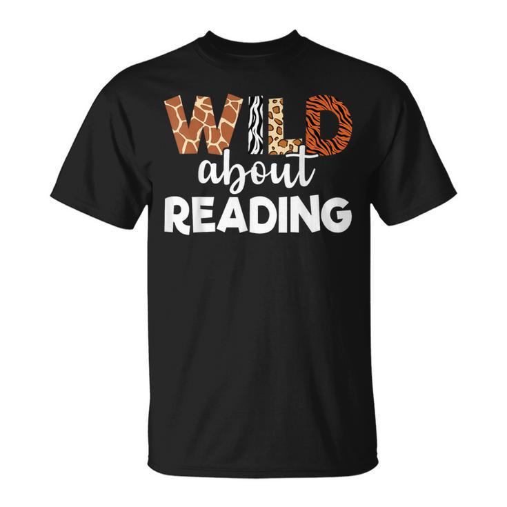 Wild About Reading Teacher Reading Books Back To School T-Shirt
