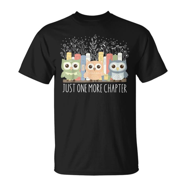 Wildflower Just One More Chapter Owl Book Lover Reader T-Shirt
