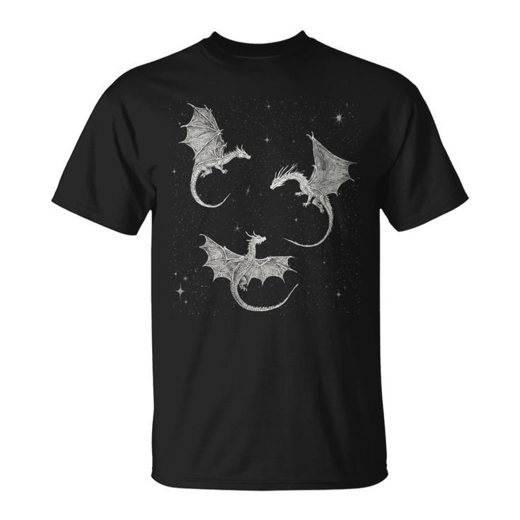 Women's Flying Dragon Fantasy Reader For Bookworm Book Lovers T-Shirt