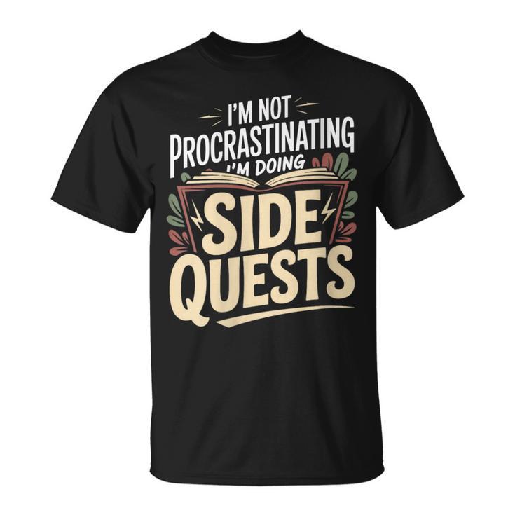Women's Im Not Procrastinating Im Doing Side Quests Book Lover T-Shirt