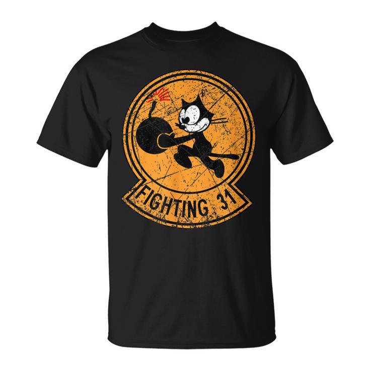 Ww2 ヴィンテージfa-31 トムキャッターズ飛行隊パッチfa-31 ベテラン Tシャツ