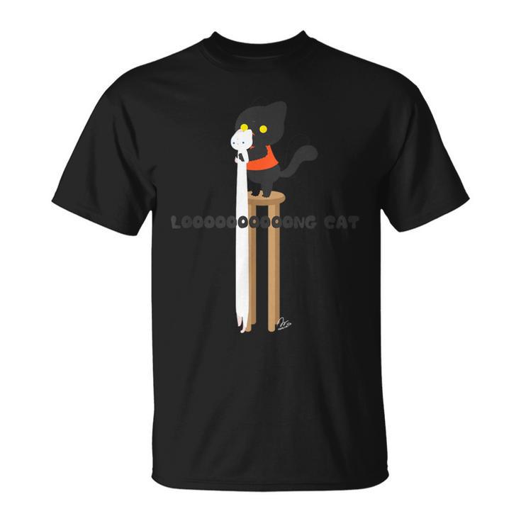 【長い猫】 ロングキャット メンズ レディース キッズ ねこ イラスト Tシャツ
