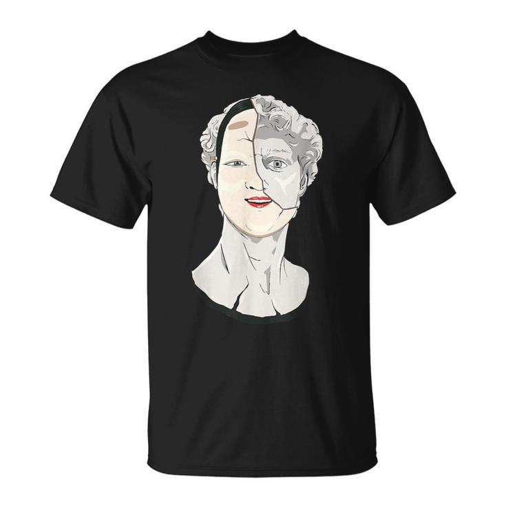 あんぐらけい 暗黒 日本 美 能面 ダビデ像 Tシャツ