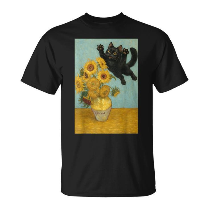 いたずら好きな猫 ひまわり ゴッホ 絵画 猫 Tシャツ