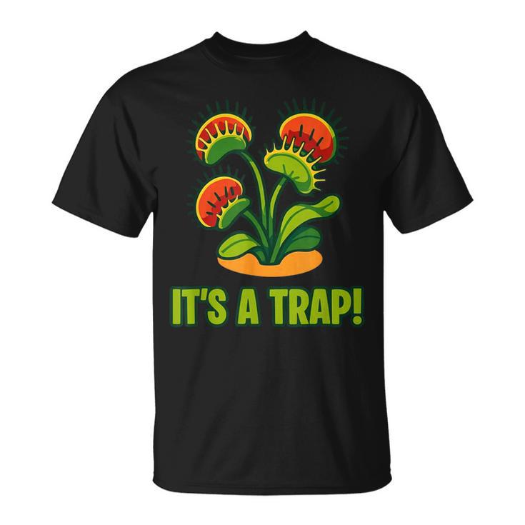 おもしろハエトリグサ It's A Trap 食虫植物 ボタニカル Tシャツ