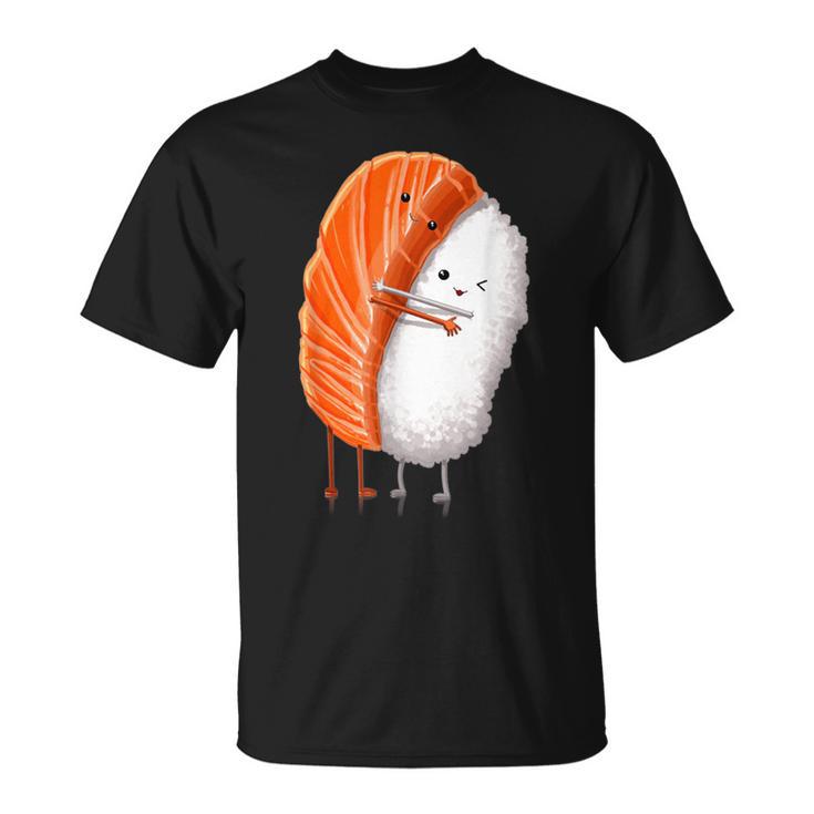 おもしろ寿司 ハグ サーモン かわいい 日本の寿司 カワイイ食べ物 Tシャツ