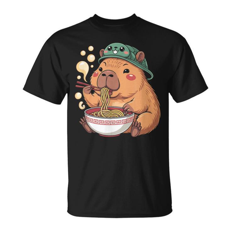 かわいいカピバラと亀 リュック ラーメン カワイイ Tシャツ