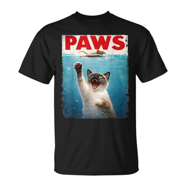 かわいいシャム猫パウズパロディー 猫好きのための猫のミームユーモア Tシャツ