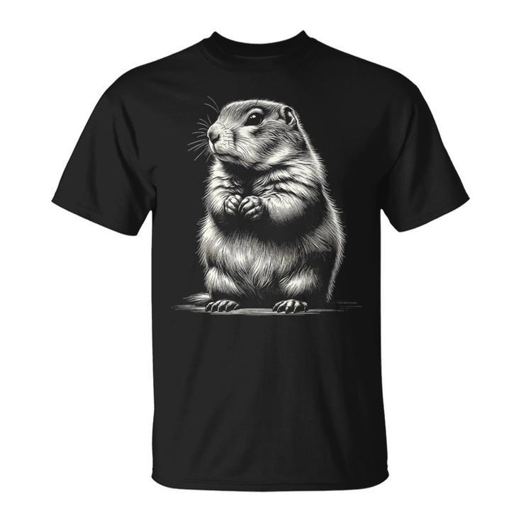 かわいいプレーリードッグのグラフィック アート デザイン Tシャツ