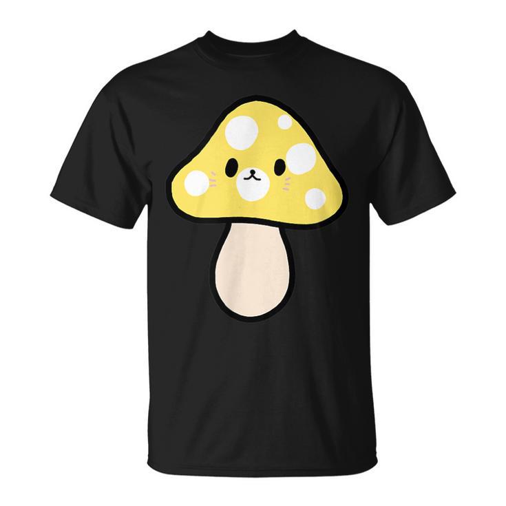 かわいい黄色のキノコ Tシャツ