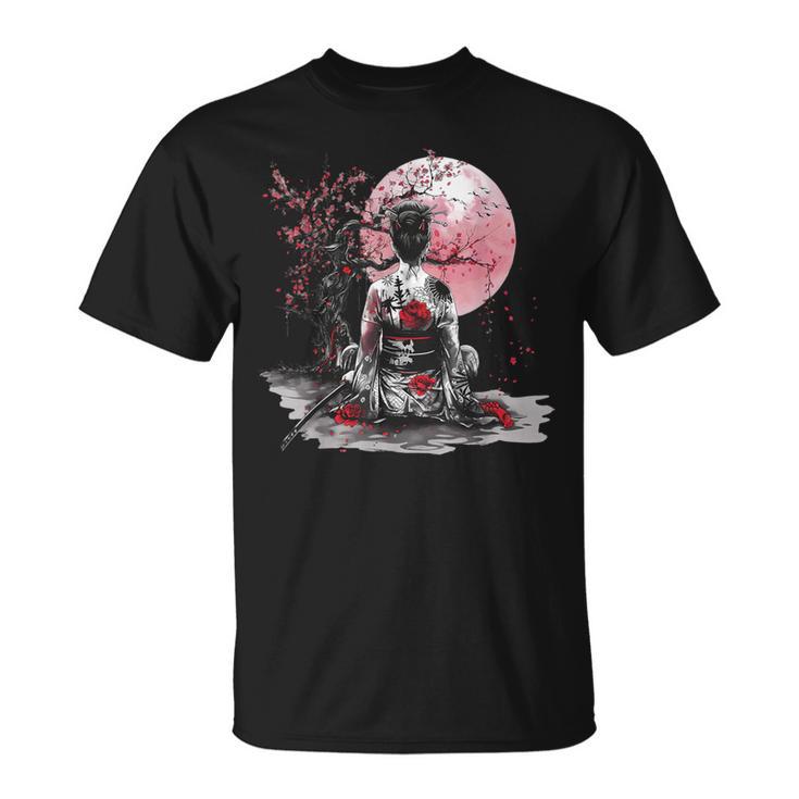 さくら 桜 日本の芸者 日本のサムライガール Tシャツ