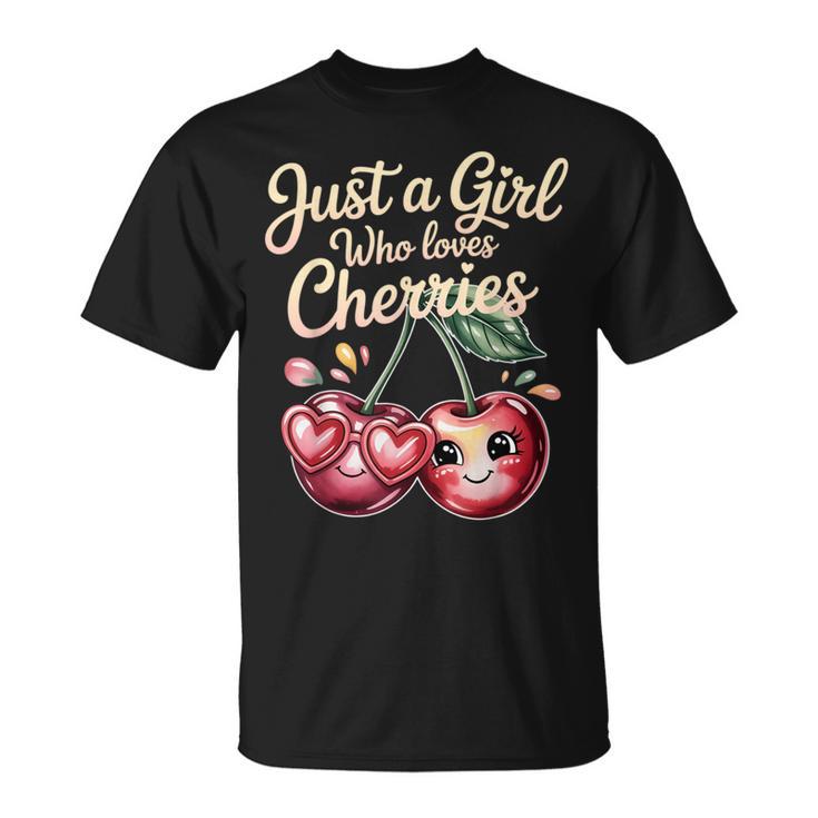 さくらんぼが大好きな女の子チェリーフルーツ好き Tシャツ