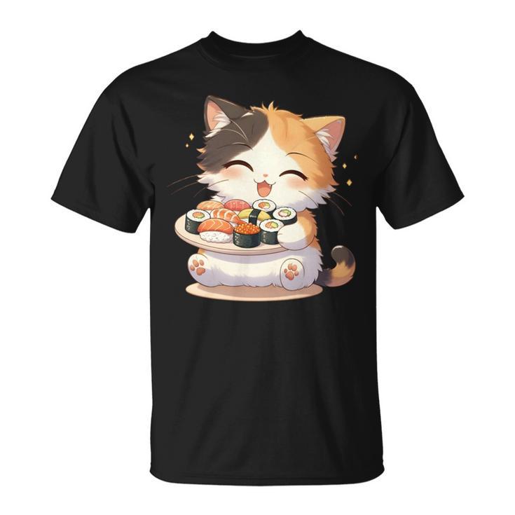 わがまま猫 寿司ねこ ラーメン好き かわいい おもしろ マンガ 長袖tシャツ Tシャツ
