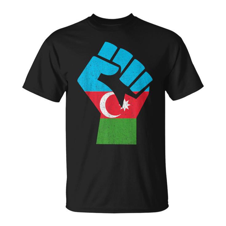 アゼルバイジャン 国旗 アゼルバイジャン ルーツ 手拳 パワー アゼルバイジャン Tシャツ