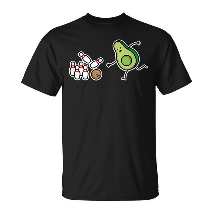アボカドピットケトビーガンでボウリングをする楽しいアボカド。 Tシャツ