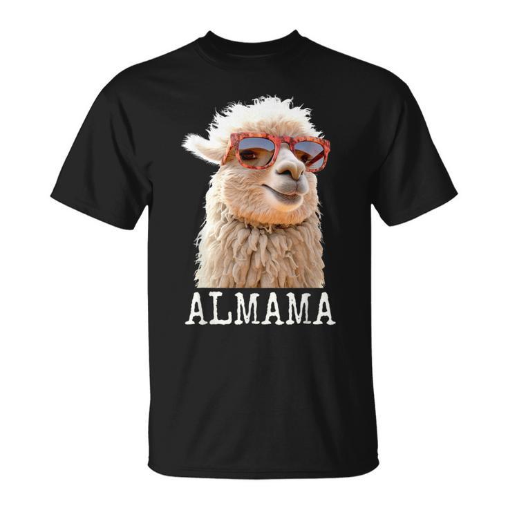 アルママ かわいい アルパカ ママ ダジャレ ラマ プレママ 家族 マタニティ 動物 Tシャツ
