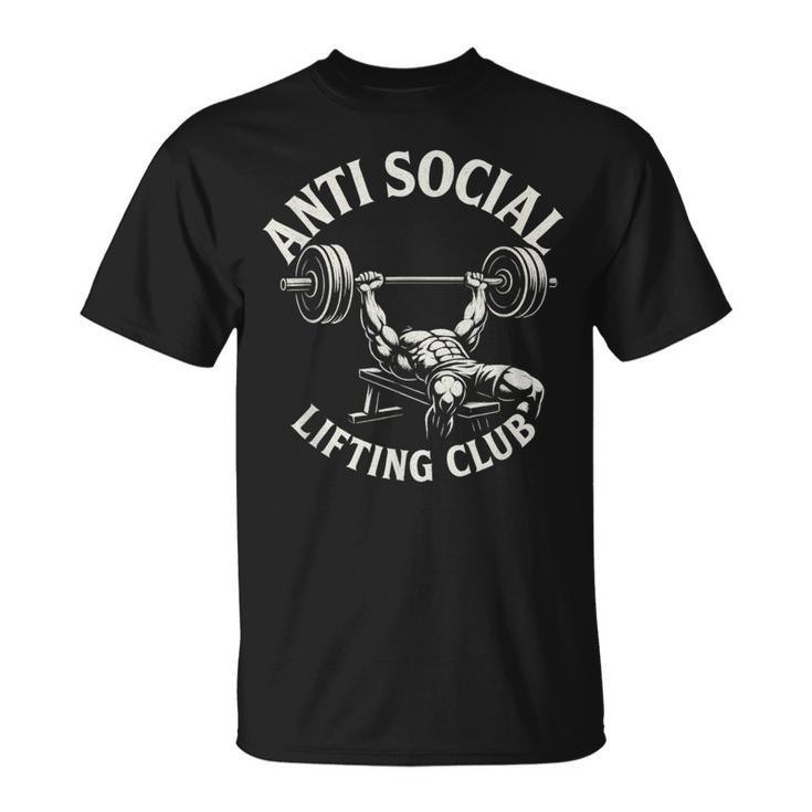 アンチソーシャルリフティングクラブベンチパワーリフティングジム Tシャツ