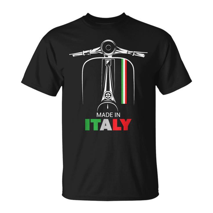 イタリアのバイカーライダーオートバイ愛イタリアスクーターバイクスクート Tシャツ
