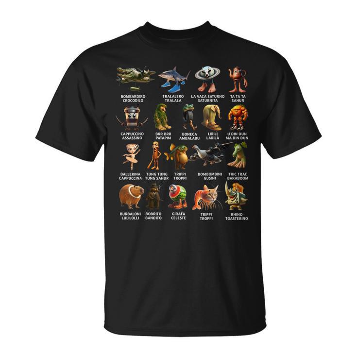 イタリアのブレインロットリスト Tシャツ
