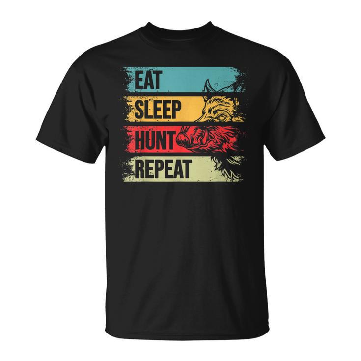 イノシシ ハンター 食べる スリープ ハント リピートハンティング Tシャツ