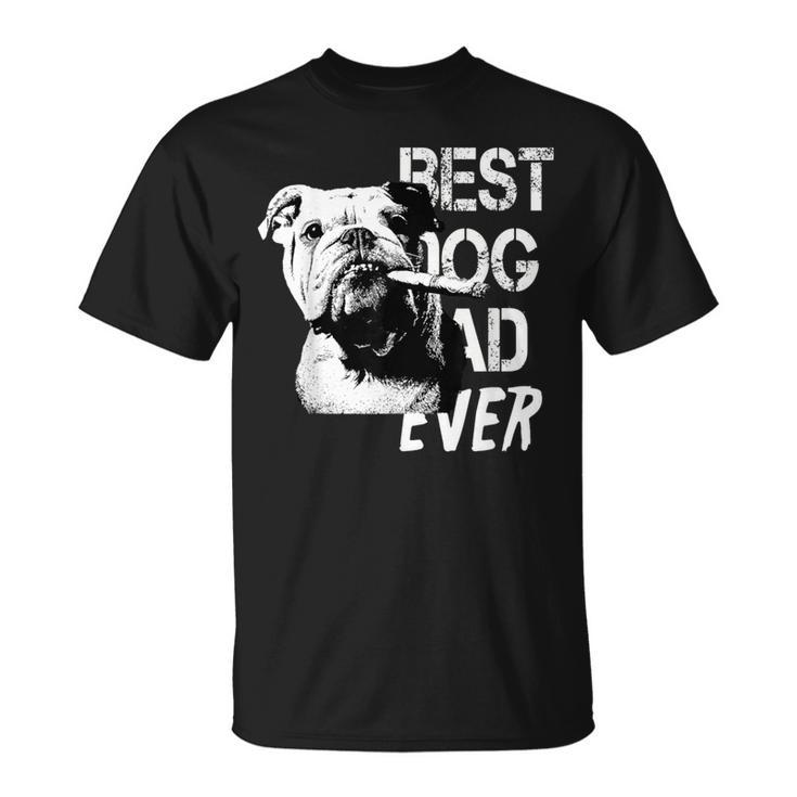 メンズ イングリッシュブルドッグ お父さん 父の日 ヴィンテージスタイル 犬 Tシャツ