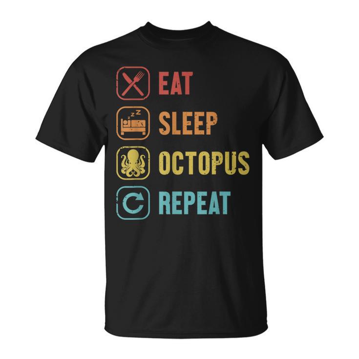 イート・スリープ・オクトパス・リピート・セファロポッド・オクトポッドズ・ラバー・オクトパス Tシャツ